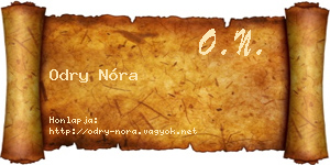 Odry Nóra névjegykártya